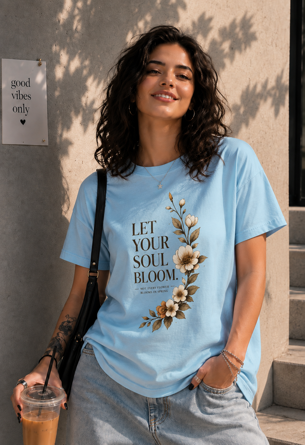 Let Your Soul Bloom Premium Graphic Oversized Classic T-Shirt