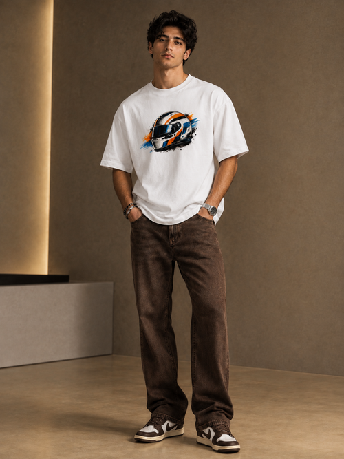 Built for Speed 100% Cotton Oversized Graphic T-Shirt