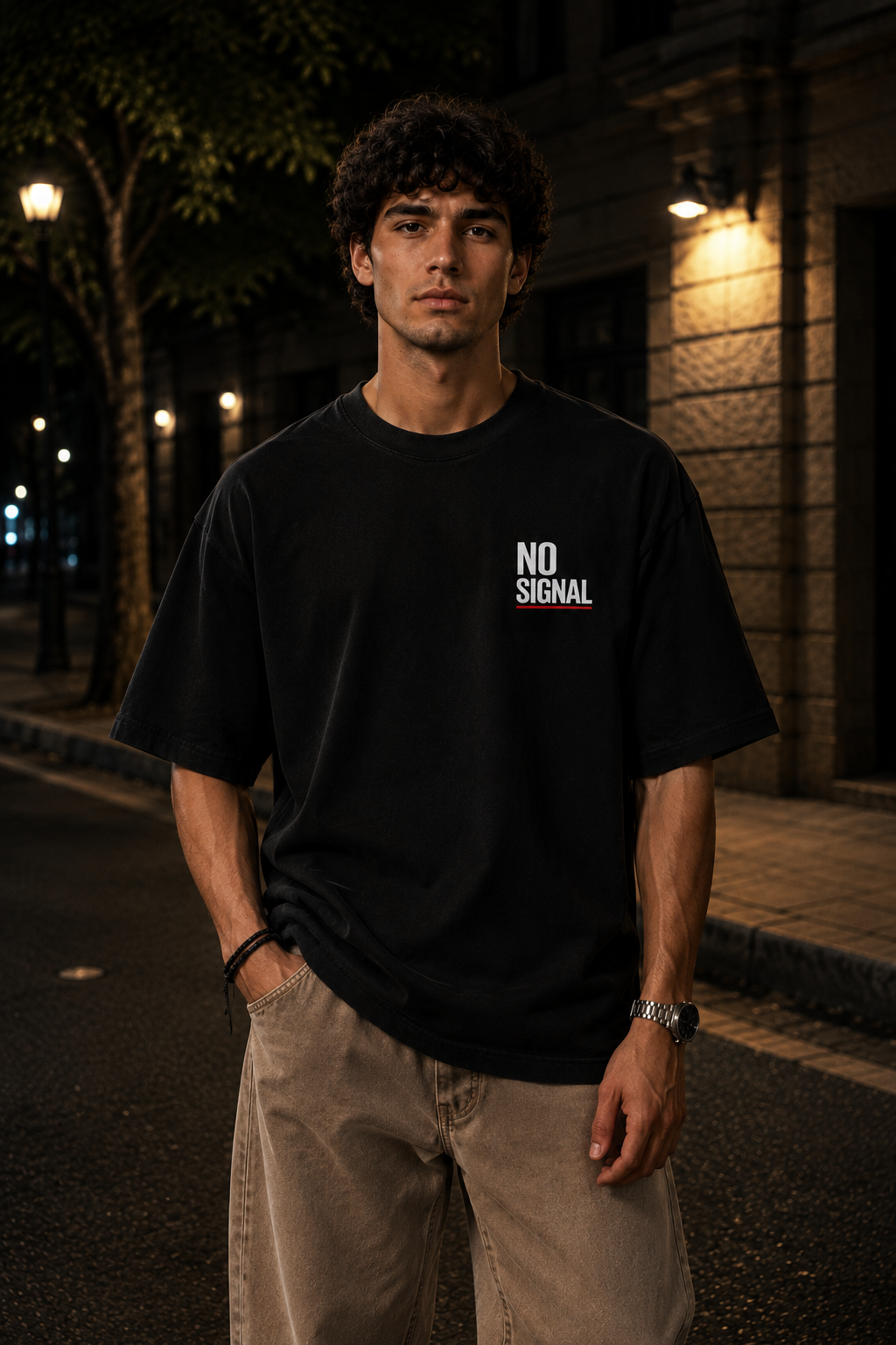 No Signal Oversized Graphic T-Shirt