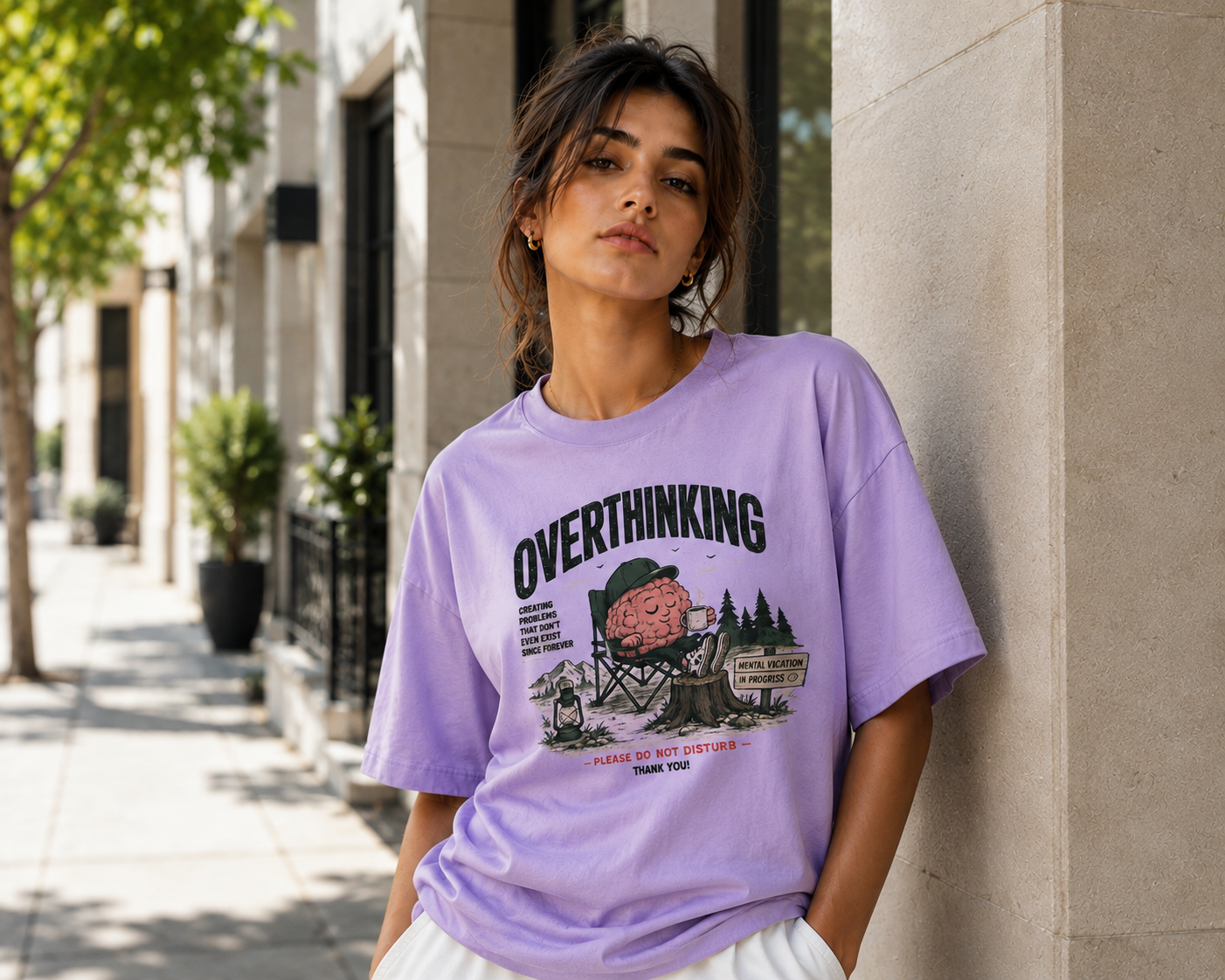 Overthinking Unisex Oversized Graphic T-Shirt