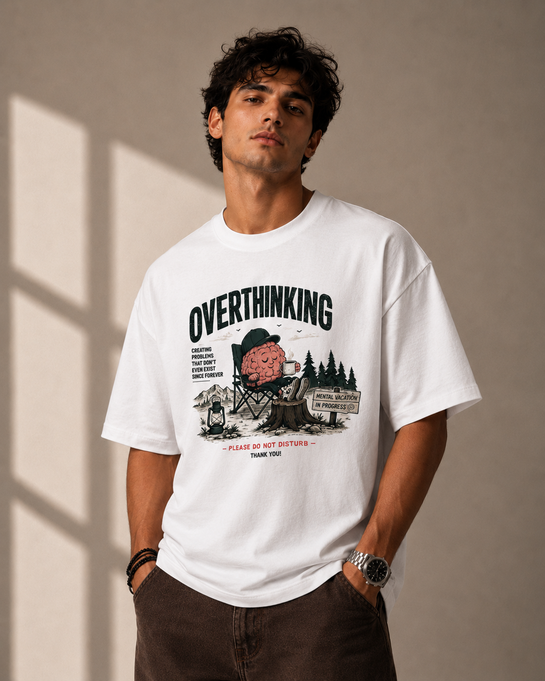 Overthinking Unisex Oversized Graphic T-Shirt