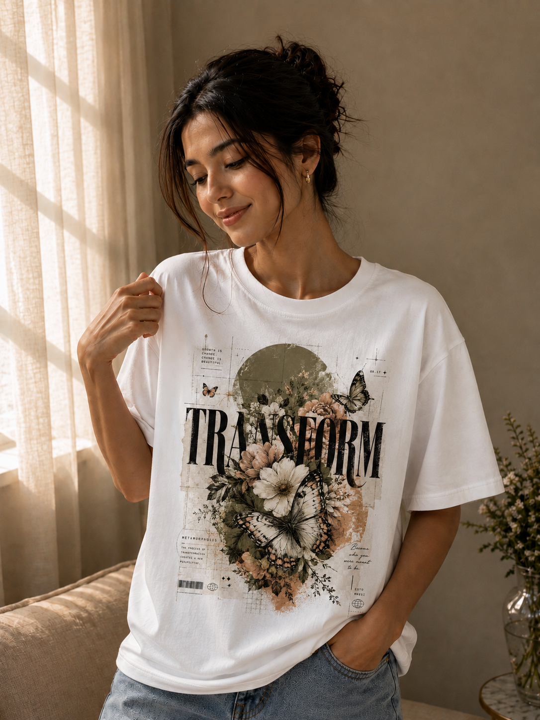 Transform  Women's Oversized Graphic T-Shirt