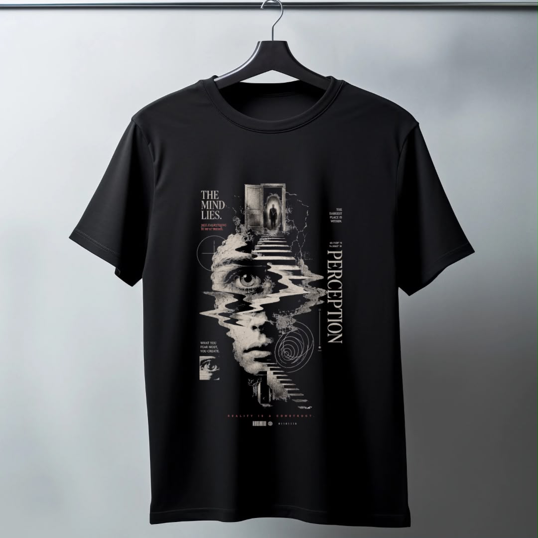 Perception Oversized Standard Fit Graphic Print T-Shirt
